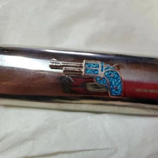 Vtg Lighter Case Gun Revolver Pistol Turquoise Western Cover Holder for Bic