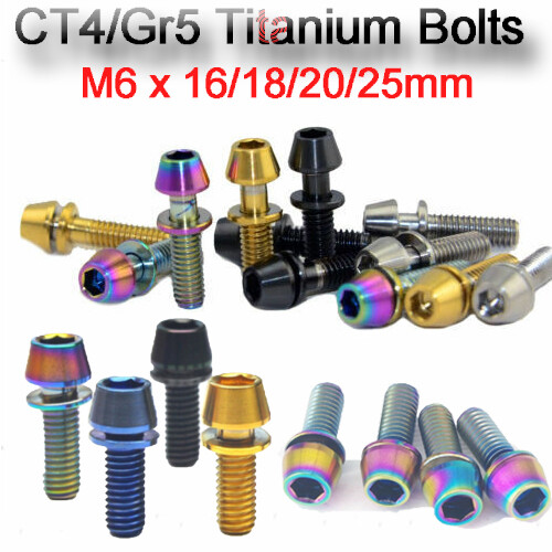 Bulloni In Titanio 6 Pezzi M6x16 18 20mm Bullone A Testa Conica Con - Foto 3