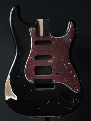 RGH | 60s Strat HSS Black / Schwarz Alder / Erle Nitrocellulose relic