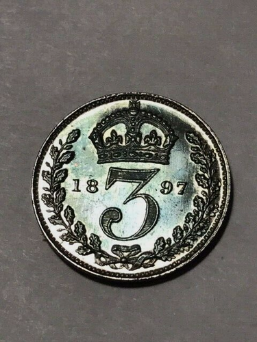 1897 Great Britain 3 Pence Gem BU #1431 - Picture 2 of 4