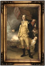 Peale George Washington at Battle of Princeton Wood Framed Canvas Repro 12x20