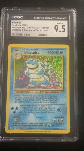 Pokemon TCG (CGC 9.5) Blastoise Holo Card 003/034
