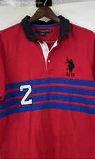 U.S. Polo ASSN Big Pony Short Sleeve Polo Shirt Men's XL Red Blue Preppy