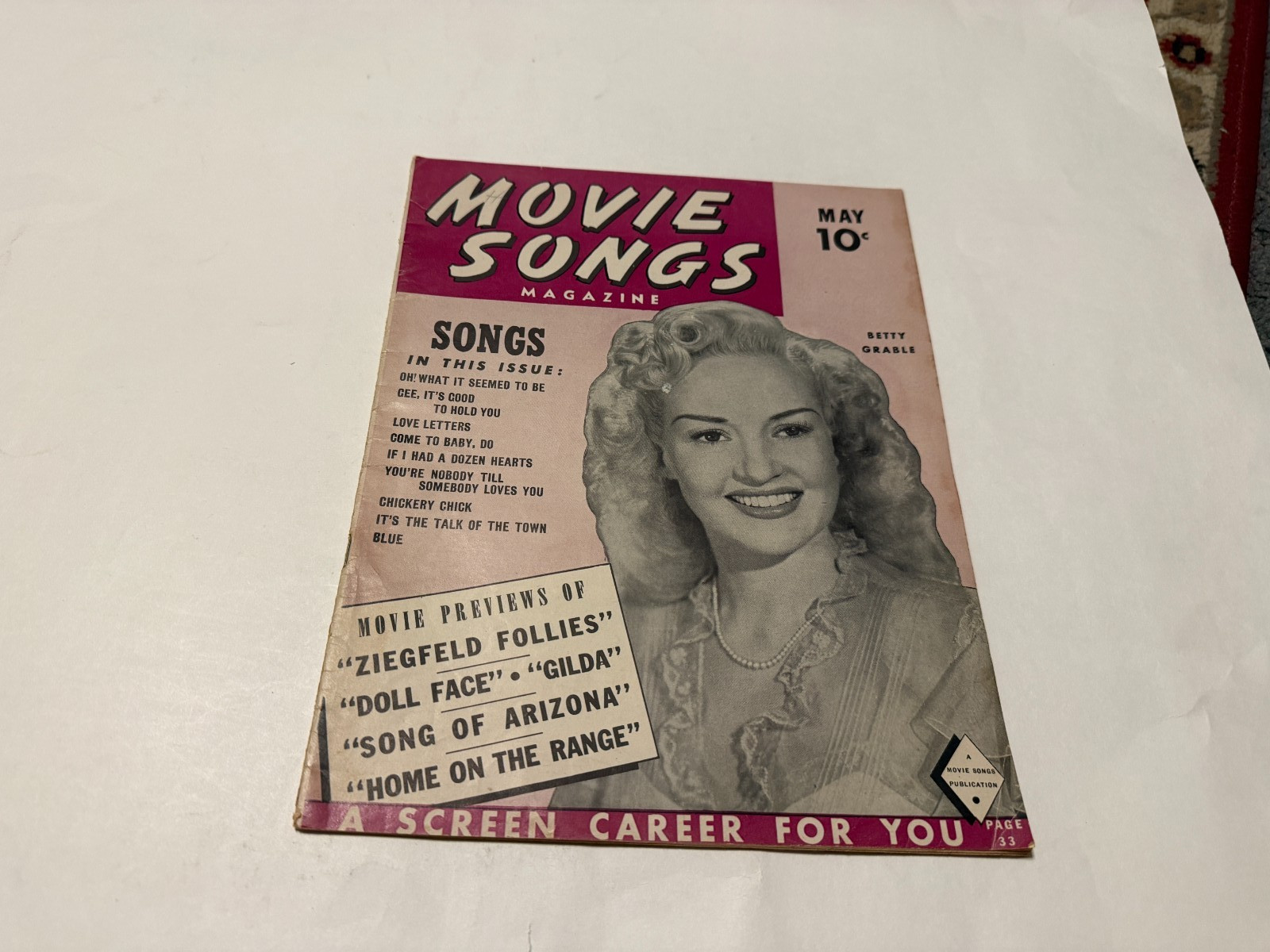 MOVIE SONGS #2 May 1946 Betty Grable cover Karloff pic