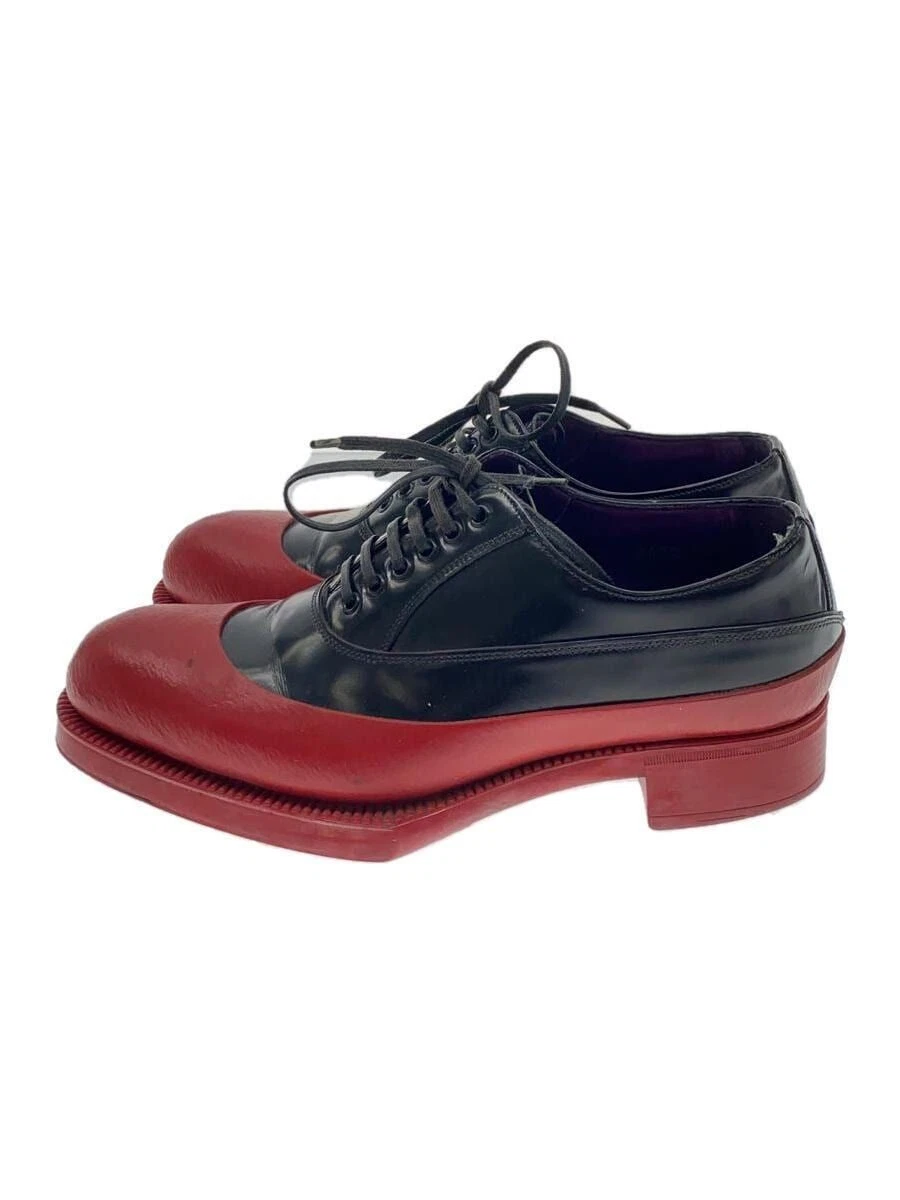Scarpe eleganti PRADA 12AW suola gomma bicolore 36 5 nero x rosso con rughe Usate
