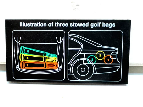 BMW 97-03 E39 OEM trunk "illustraion of Four Stowed GOLF Bags" Stick On 1 Label