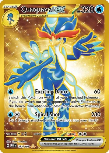 Quaquaval ex 273/193 Gold Hyper Rare ex Paldea Evolved Pokemon Cards