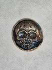 🔥 10 Gram .999 Silver High Relief Skull 💀 Round GG Links Toned Finish