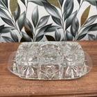 Vintage Anchor Hocking Prescut Glass Butter Dish And Lid Star Pattern 1960's