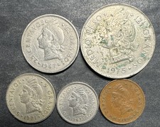 Dominican Republic Type Set Lot Of 5 Coins Half Peso Scarce 1 5 10 25 50 Centavo