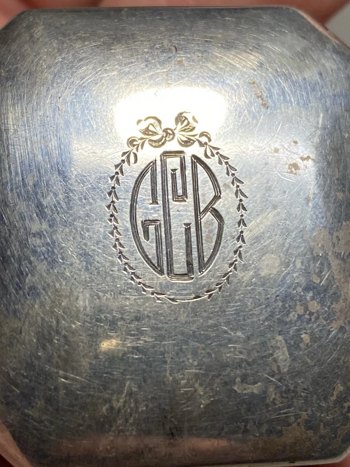 Caja de presentación de anillos de plata de ley Birks firmada de colección con 2 anillos Foto 3 de 4