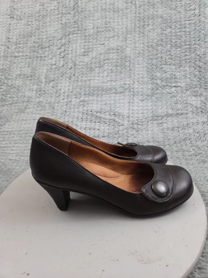 Zapatos sin cordones Cobb Hill de cuero marrón oscuro con tacón ancho para mujer talla 8,5 M Foto 4 de 4