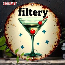 Tin Metal Signs Home D cor 8x8 Vintage Retro Round Aluminum Rustic Wall Art with