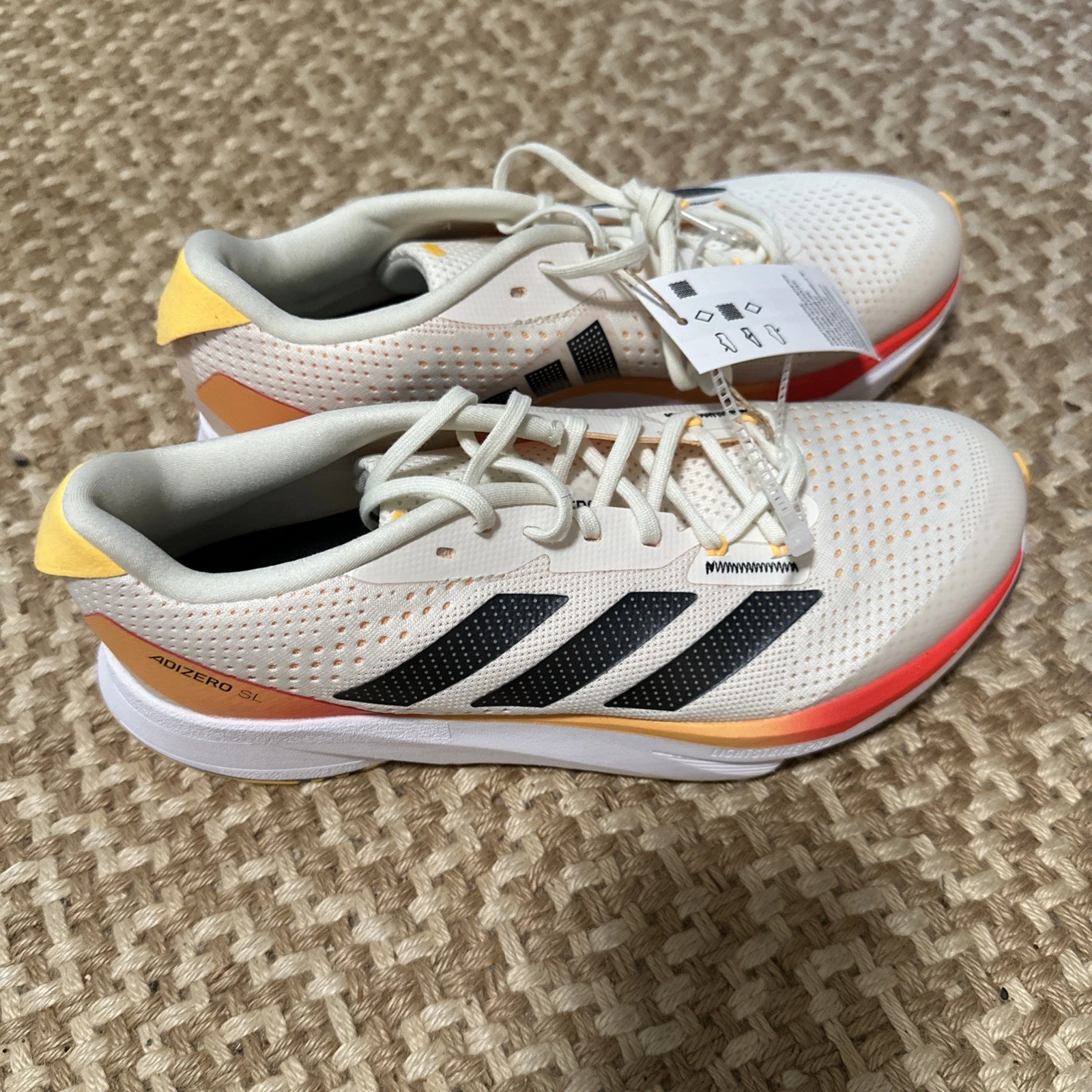 New adidas Adizero SL Men's Running Shoes White Yellow Mesh IG3336 7.5-11.5