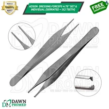 Adson Tissue Forceps 1x2 Rat Tooth & Serrated Teeth Surgical German Grade