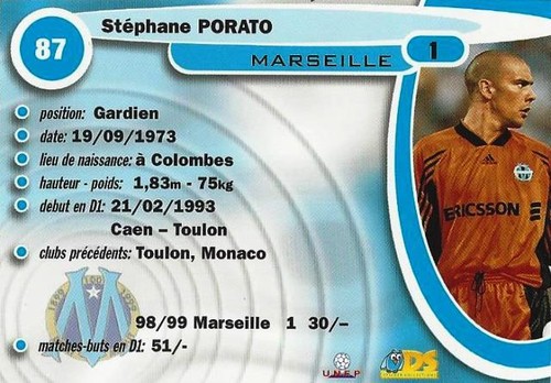1999-2000 DS France Foot 2000 Base Card Olympique de Marseille - Variations - Picture 14 of 40