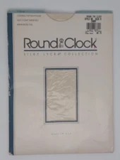 Vintage Round The Clock Silky Lycra Control Top Pantyhose Style 60 Size D Ivory