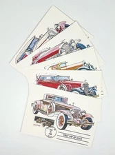US 1988 Scott #2381-85 FDC Classic Cars 5 First Day Cancels on USPS Postcards