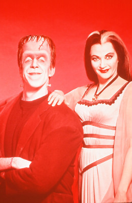 LMP47-217 1960s The Munsters Fred Gwynne Yvonne De Carlo Orig 35mm COLOR SLIDE