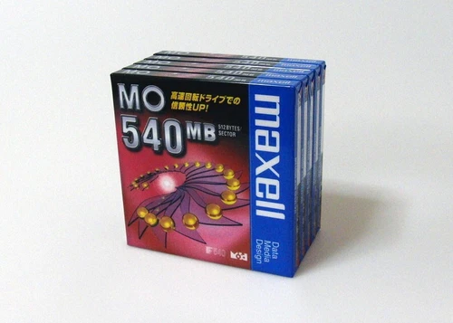 5x Unopened maxell 3.5inch 540MB Rewritable MO Disk