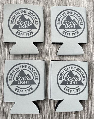Coors Light Born In The Rockies 2018 Cozy koozie Beer Bottle Can Cooler Set of 4