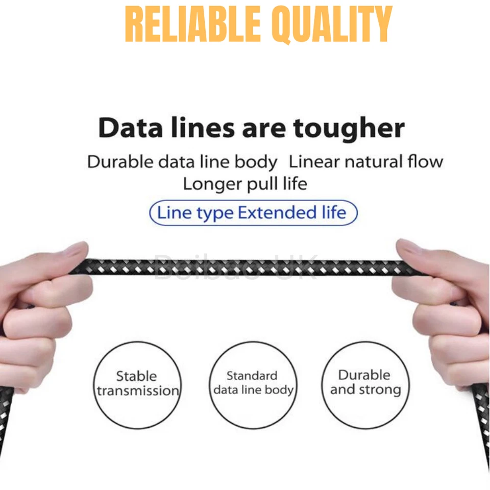 3 Pack USB Type C 10Ft Charger Cable For Samsung S10 S9 S20 Charging Data Cord - Image 4 of 4