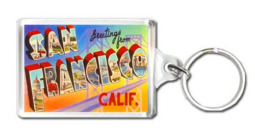 GREETINGS FROM SAN FRANCISCO CALIFORNIA KEYRING SOUVENIR LLAVERO