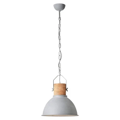 Pendelleuchte Lampe Frieda Industrie Grau Beton Holz Ø39cm max. 60W E27 kürzbar - Bild 1 von 4