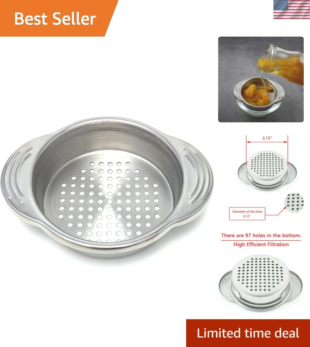 Can Strainer - Tuna Strainer - Food Grade 304 18/8 Stainless Steel, Dishwashe...
Opens in a new wind