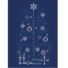 Patchwork Sewing Fabric Sashiko Christmas Tree Navy Printed Panel 92x68cm