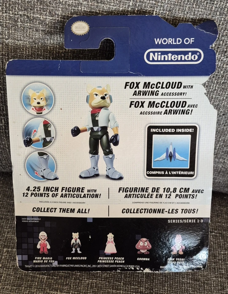 Figura 2016 World of Nintendo Star Fox Fox Fox McCloud - NUEVO Sellado Raro  Foto 2 de 2