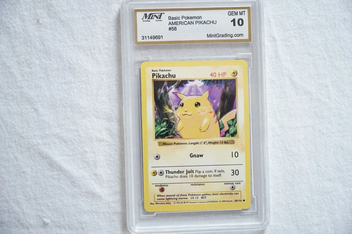 Pokémon TCG Base Set Pikachu Grade 10 Individual Collectible Card