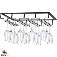 Elegant Under Cabinet Wine Glass Rack - Dust Resistant Stemware Storage