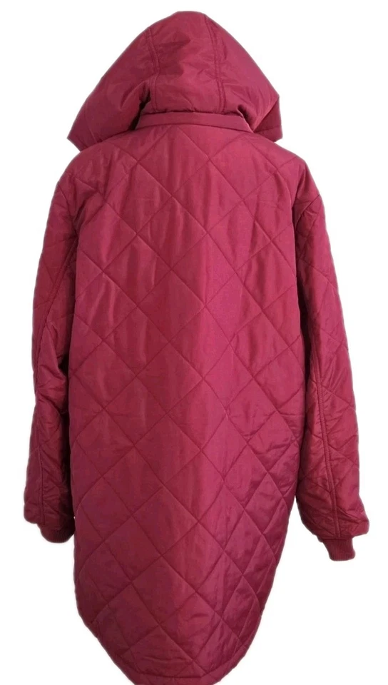 Chaqueta Parka Blair Rushmore Acolchada Puffer Para Mujer Vino Capucha Desmontable Talla XL Foto 3 de 4