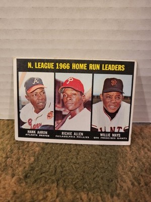 Topps 1966 N. League Home Run Leaders #244 Aaron Allen Mays EX