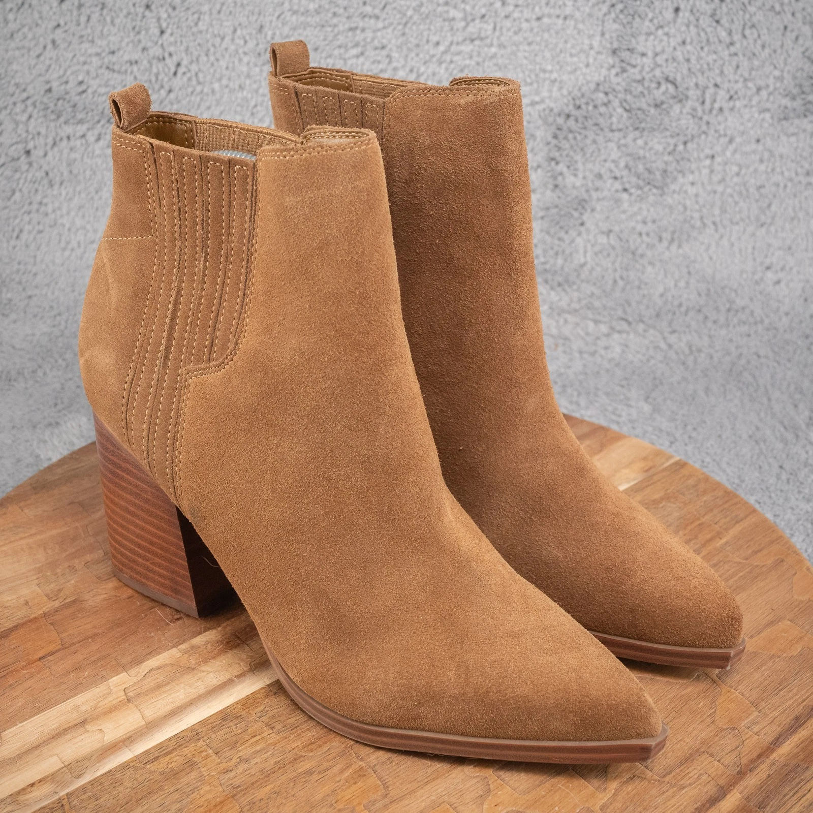 Marc Fisher Women's Matter Block Heel Booties Shoes Dark Brown Size 9.5 M