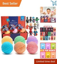 Superhero Bath Bombs 6 Pack Kids Toys Fruity Scent Bubble Fizzies for Boys Girls