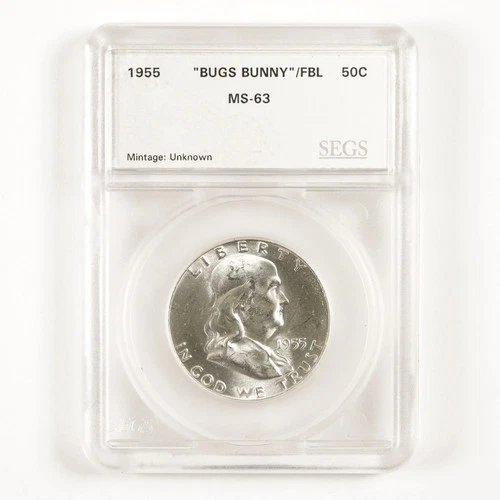 1955 "Bugs Bunny" Franklin Half Dollar 50c FBL BU 31171