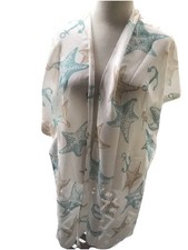 Poncho Badekleid Stola Umhang Strandkleid Greecing Muscheln Seesterne maritim