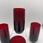 Vintage Set Of 4 Anchor Hocking Royal Ruby Red 6” Tumblers 13 Oz Set Of 4