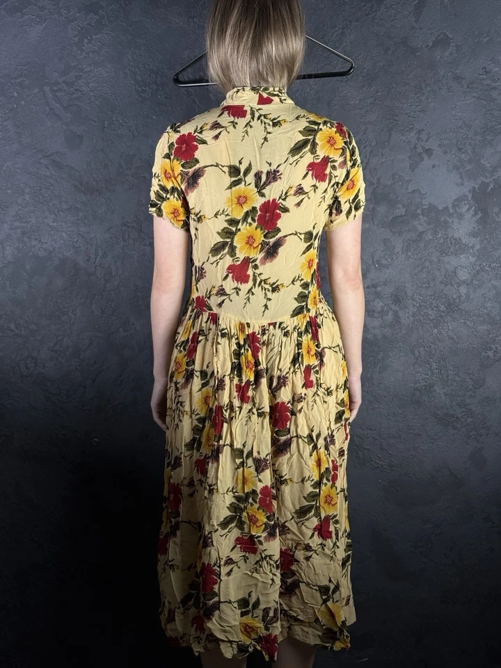 Jean Paul Gaultier Vintage “Junior Gaultier” Silk Button Dress Floral Print - Image 3 of 4