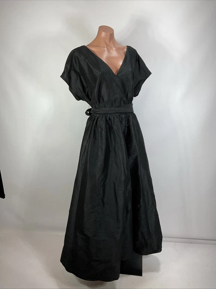 Eshakti Black Ball Gown Short Sleeve fit & flare Evening Formal dress 2X - Image 4 of 4