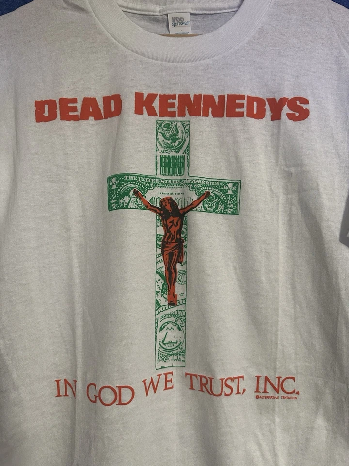 1980S-DEAD KENNEDYS-IN GOD WE TRUST-DEADSTOCK-VINTAGE SHIRT-RARE-PUNK - Image 2 of 4
