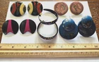 Vintage costume fashion Jewelry LOT of 5 ENAMEL EARRINGS - pierced style