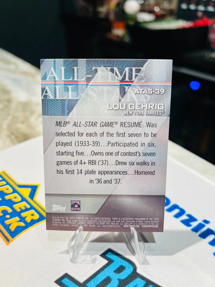 2017 Topps - Lou Gehrig #ATAS-39 NEW YORK YANKEES - Image 2 of 2