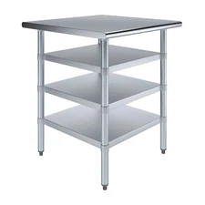 30 in. x 30 in. Stainless Steel Table With Three Undershelves