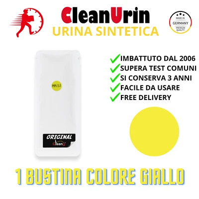 Urina Sintetica Pulita - 1 BUSTINA GIALLO 👨‍🔬 CleanU 1 x 25 ml ⚗️ Clean Urin