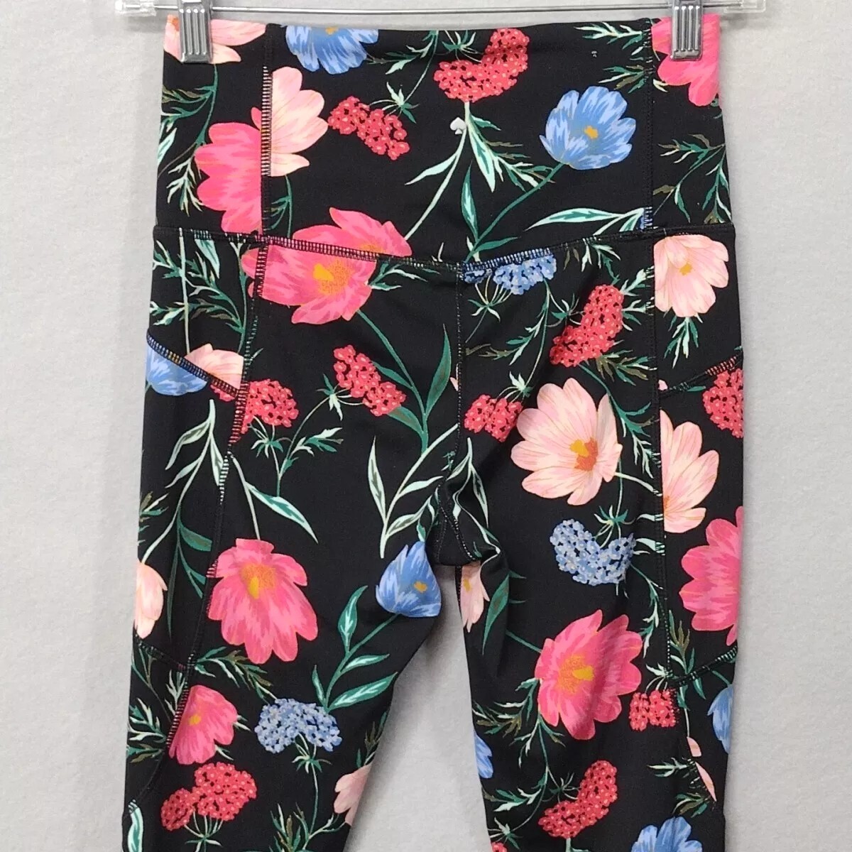 Kate Spade New York Leggings Blossom Studio Women's XS Black Floral Athleisure thumbnail 8