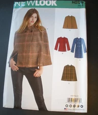 New Look Pattern 6586 H0179 Misses Cape Jacket Coat Sizes 8-20 UC