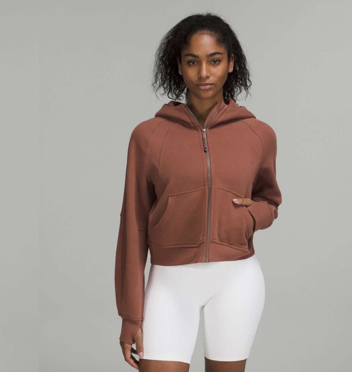 lululemon oversized scuba full zip xs/s in ancient copper